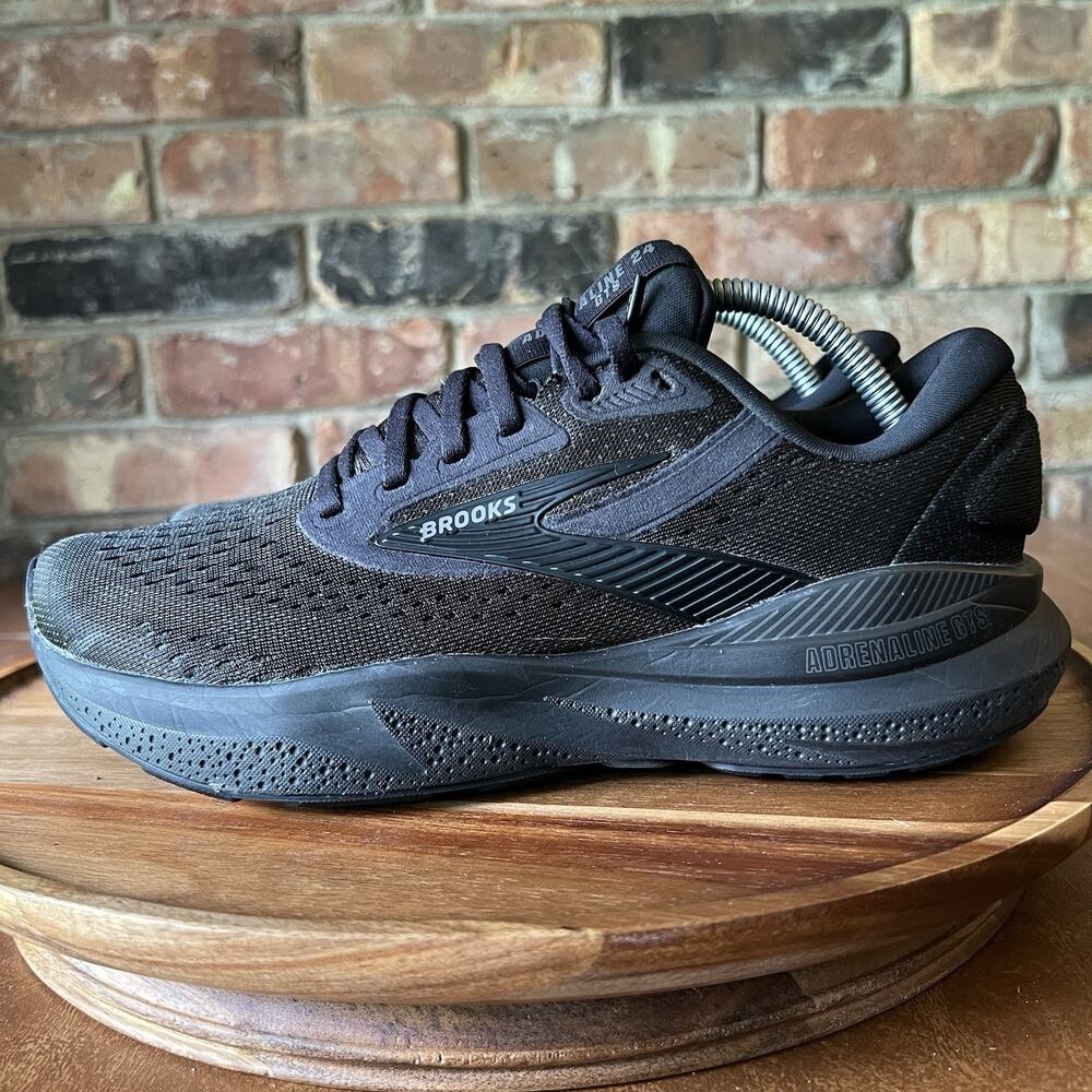 Brooks Adrenaline GTS 24 Supportive Womens 7.5 Black Running Sneakers Shoes